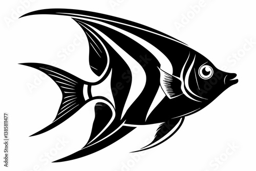 angelfish sihouette black vector