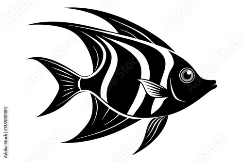 angelfish sihouette black vector