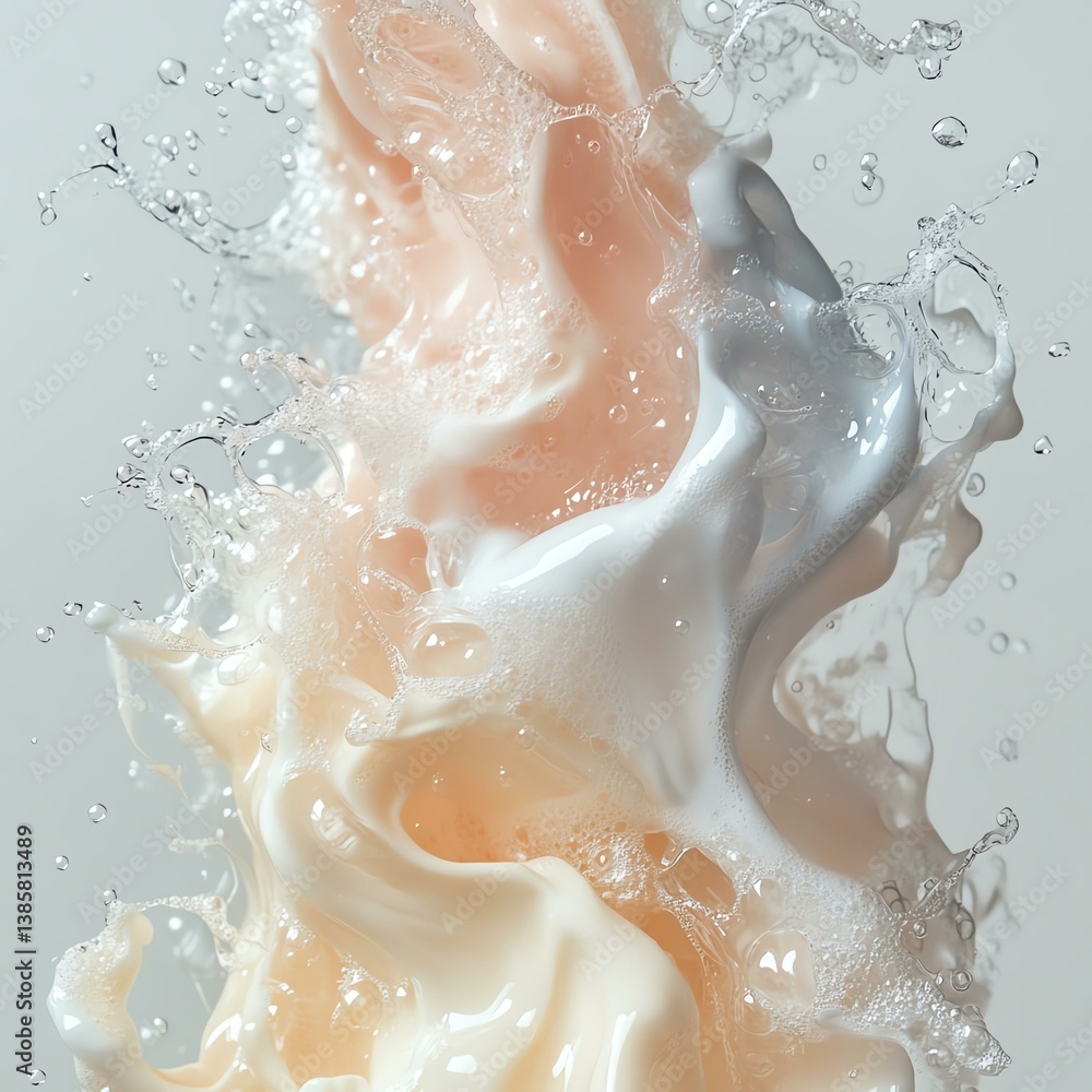 Obraz premium Dynamic splash of colorful liquid in motion.