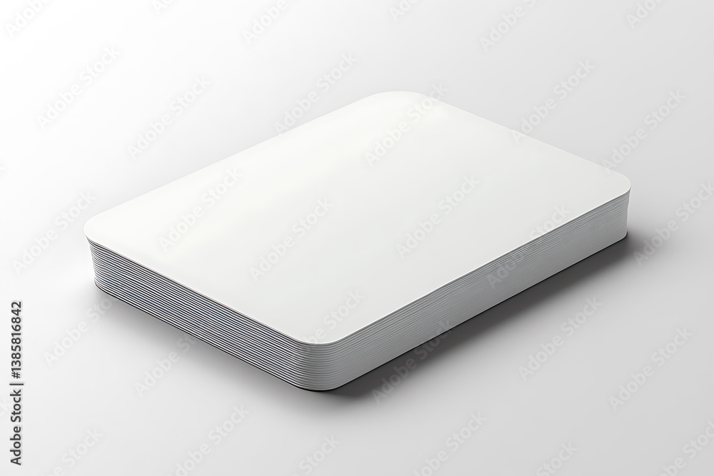 Stack Of Rounded Corner White Cards On A Clean White Background Stack Of Rounded Corner White Cards On A Clean White Background