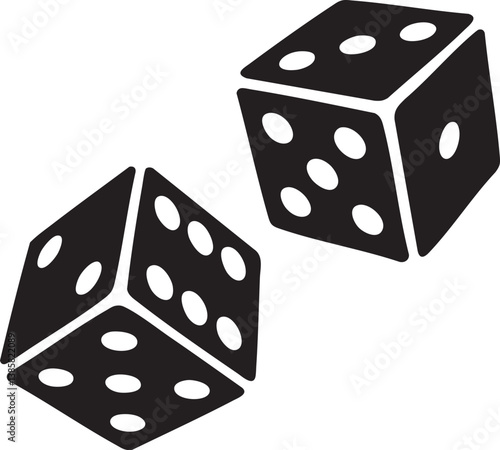 Two black dice, a simple illustration of chance and risk.