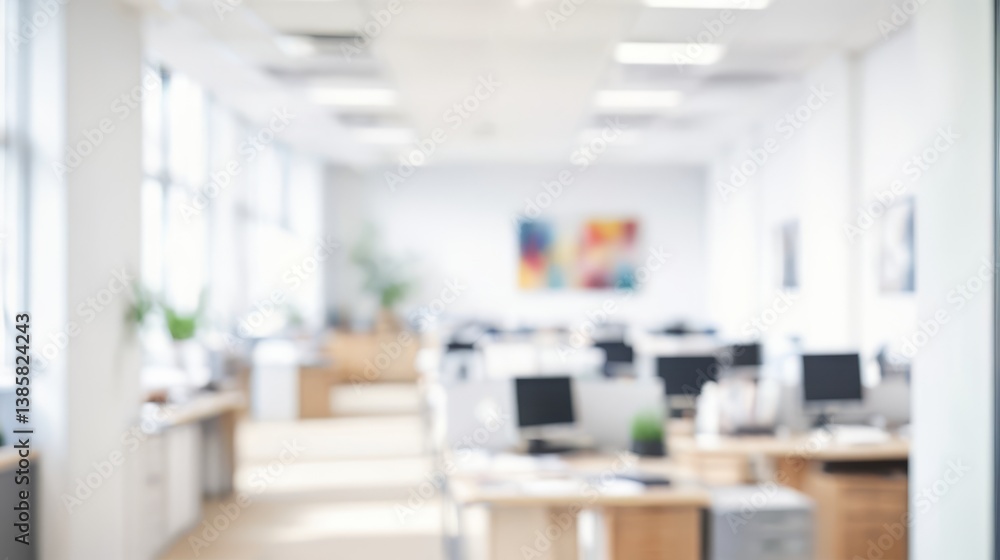Fototapeta premium モダンでおしゃれなオフィス、ソフトフォーカスボケ背景イメージ