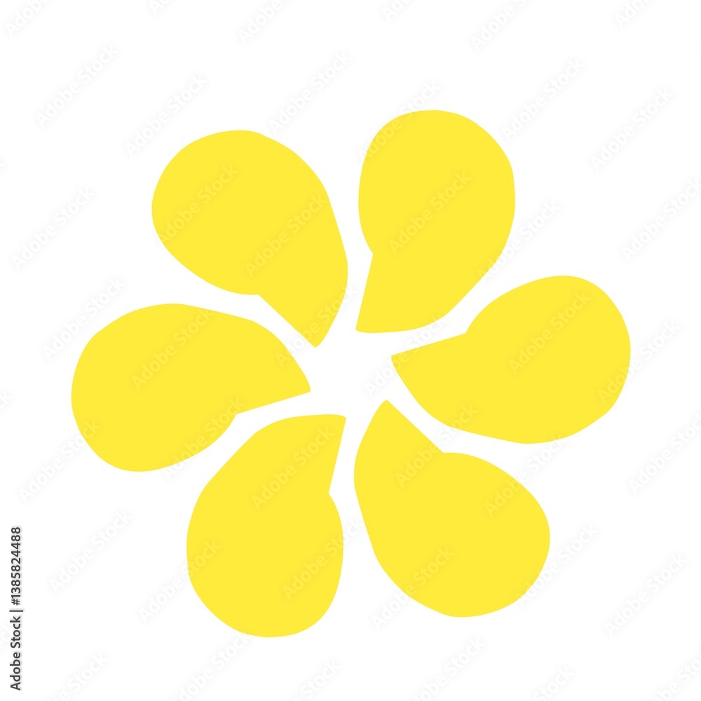 Yellow flower and leaf vector illustration, fresh summer design Yellow flower and leaf vector illustration, fresh summer design