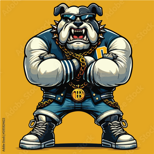 Gangsta Bulldog Cartoon Style