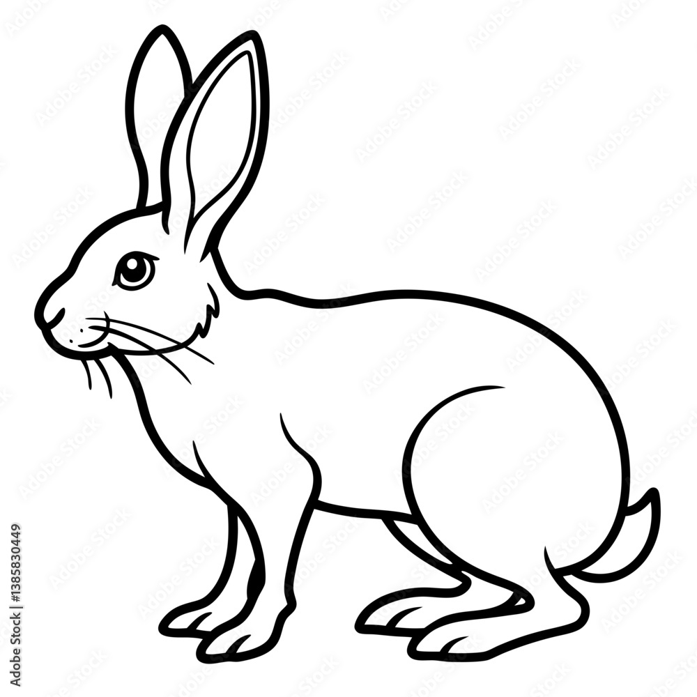 Minimalist Snowshoe Hare Vector Illustration Minimalist Snowshoe Hare Vector Illustration