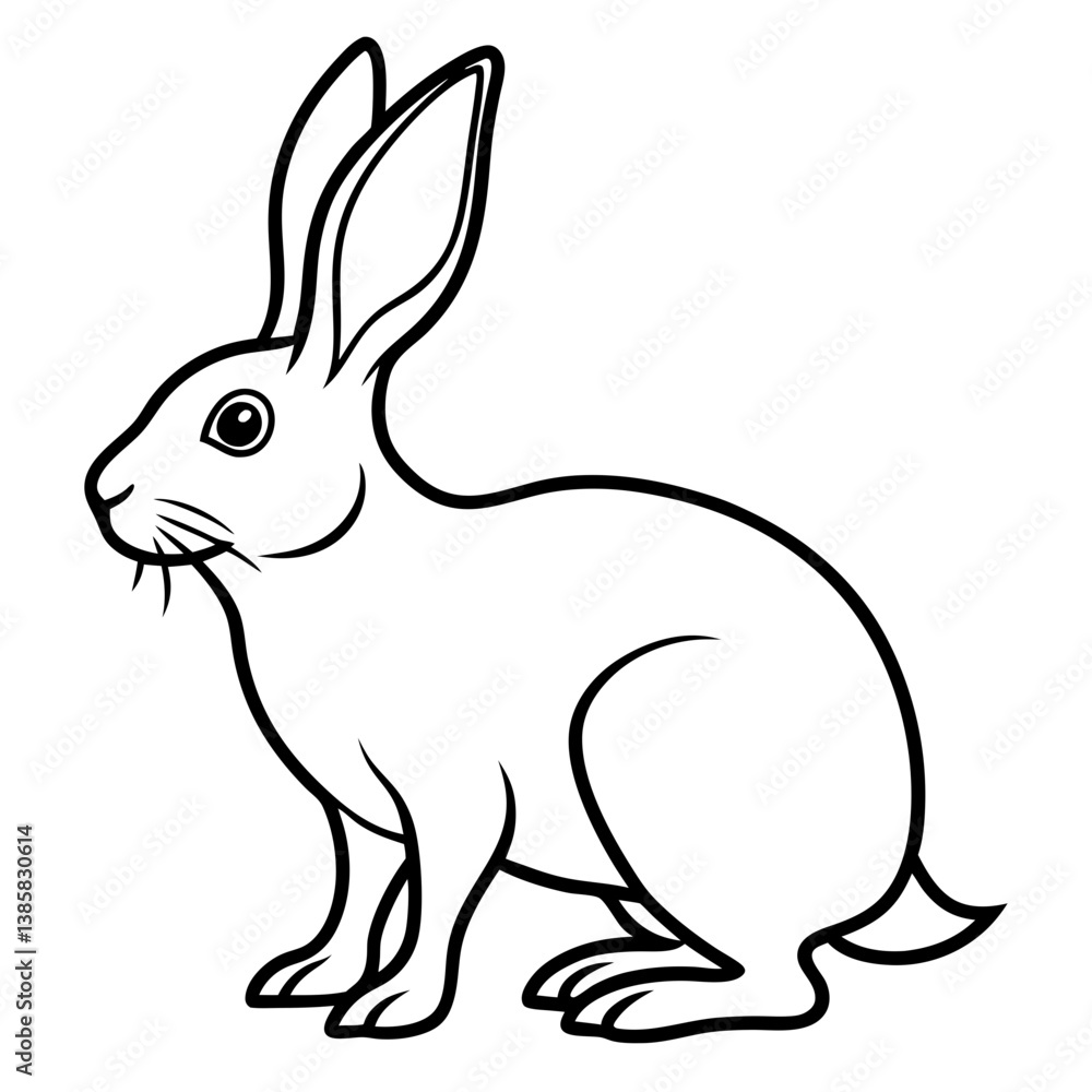 Minimalist Snowshoe Hare Vector Illustration Minimalist Snowshoe Hare Vector Illustration