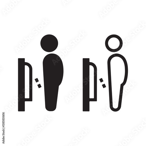 Urinal etiquette icons a visual guide