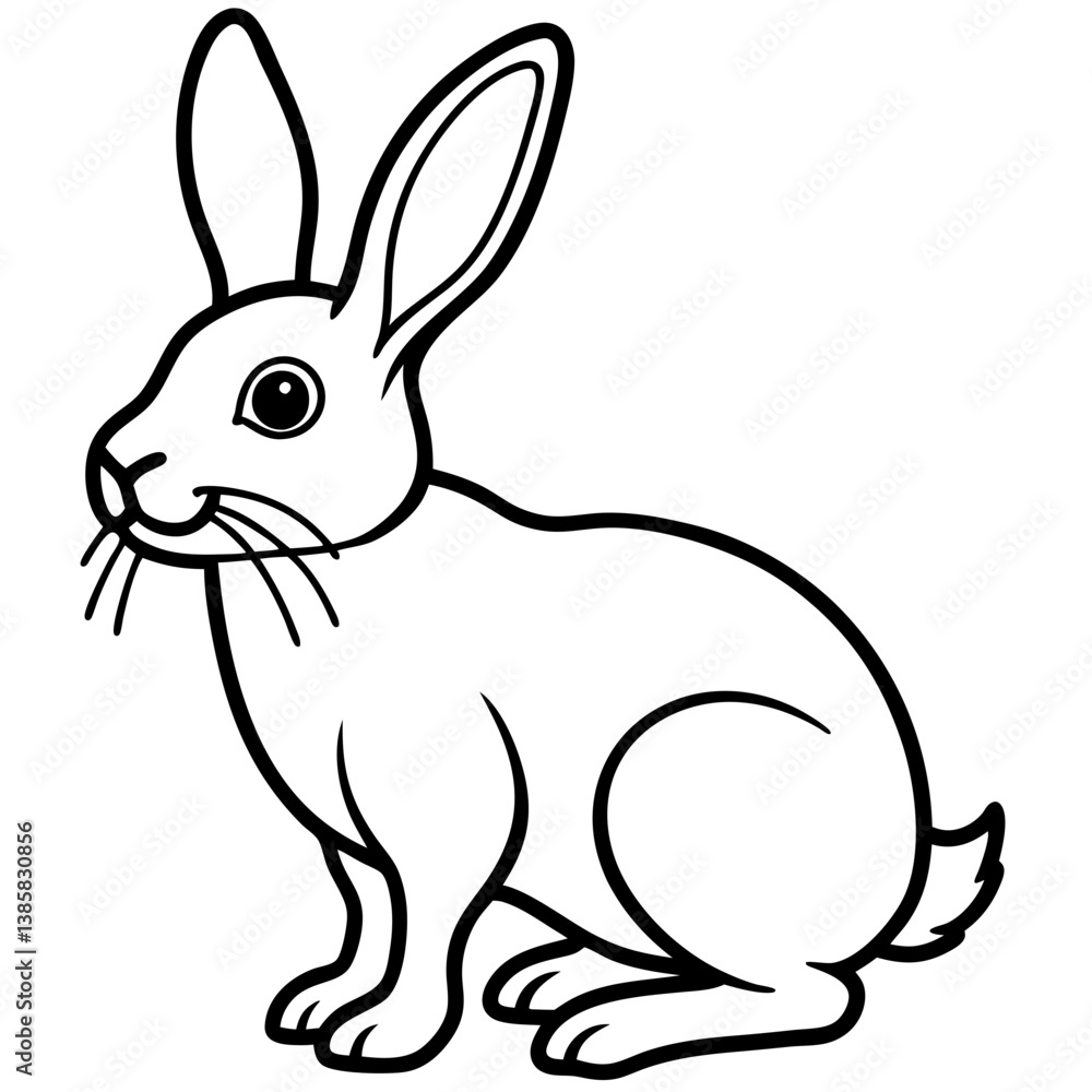 Minimalist Snowshoe Hare Vector Illustration Minimalist Snowshoe Hare Vector Illustration