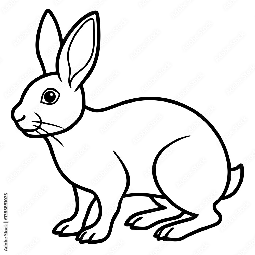 Minimalist Snowshoe Hare Vector Illustration Minimalist Snowshoe Hare Vector Illustration
