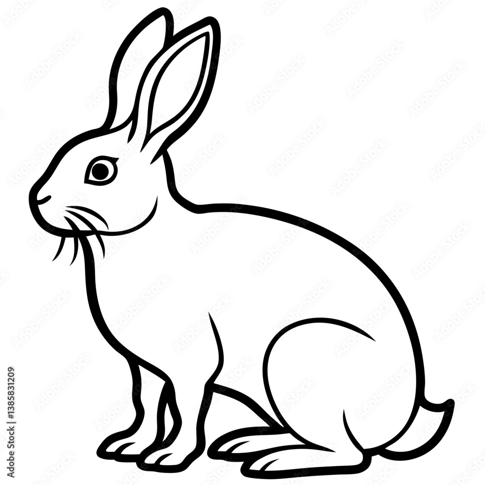 Minimalist Snowshoe Hare Vector Illustration Minimalist Snowshoe Hare Vector Illustration