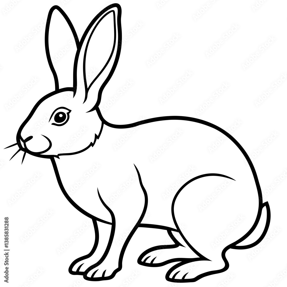 Minimalist Snowshoe Hare Vector Illustration Minimalist Snowshoe Hare Vector Illustration