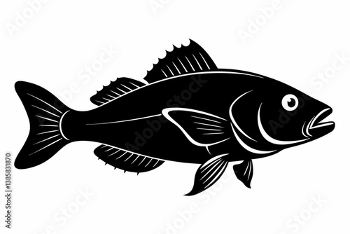 grouper sihouette black vector