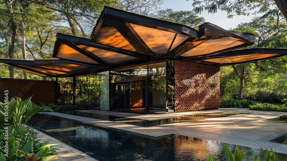 Modern Architectural Design with Unique Roof Structure Modern Architectural Design with Unique Roof Structure