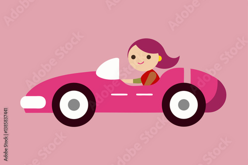 girl driving car
