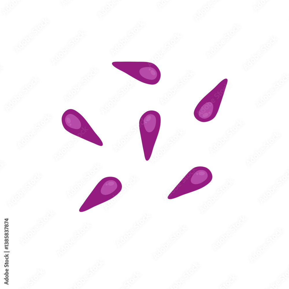 Fototapeta premium Bacteria Clostridium botulinum. Cartoon bacteria, biological microorganism. Microorganism flat vector illustration.