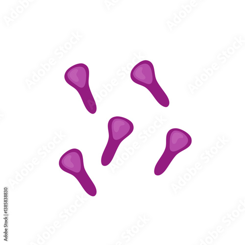 Bacteria Clostridium botulinum. Cartoon bacteria, biological microorganism. Microorganism flat vector illustration.