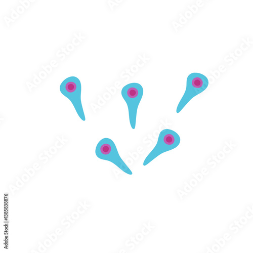Bacteria Clostridium botulinum. Cartoon bacteria, biological microorganism. Microorganism flat vector illustration.