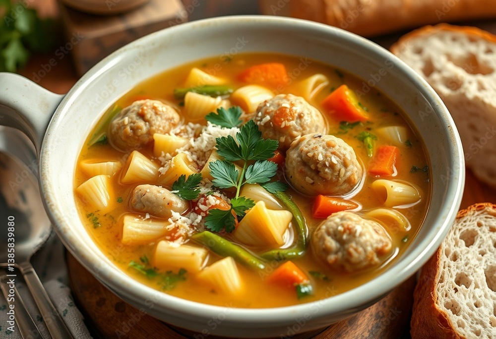 A warm and inviting bowl of Italian Wedding Soup A warm and inviting bowl of Italian Wedding Soup