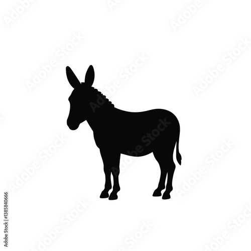 silhouette of a donkey
