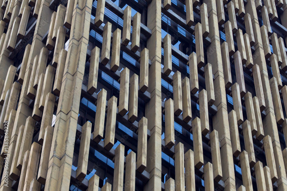 Detail of the facade of a modern building in Medellin, Colombia.