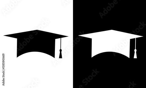 Graduation cap icon set. line and glyph version, student hat outline and filled vector sign. Academic cap full pictogram. Education symbol, logo  Different style icons. flat vector illustration. eps10