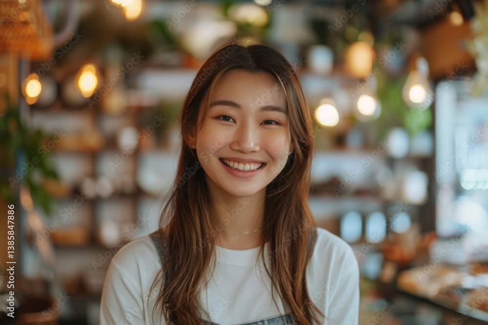 Portrait of a smiling young Asian woman small business owner Portrait of a smiling young Asian woman small business owner