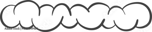 Abstract cloud shape. Funky playful element of graffiti soap suds. Retro blob of cartoon bubbles. Groovy outline manga smoke.