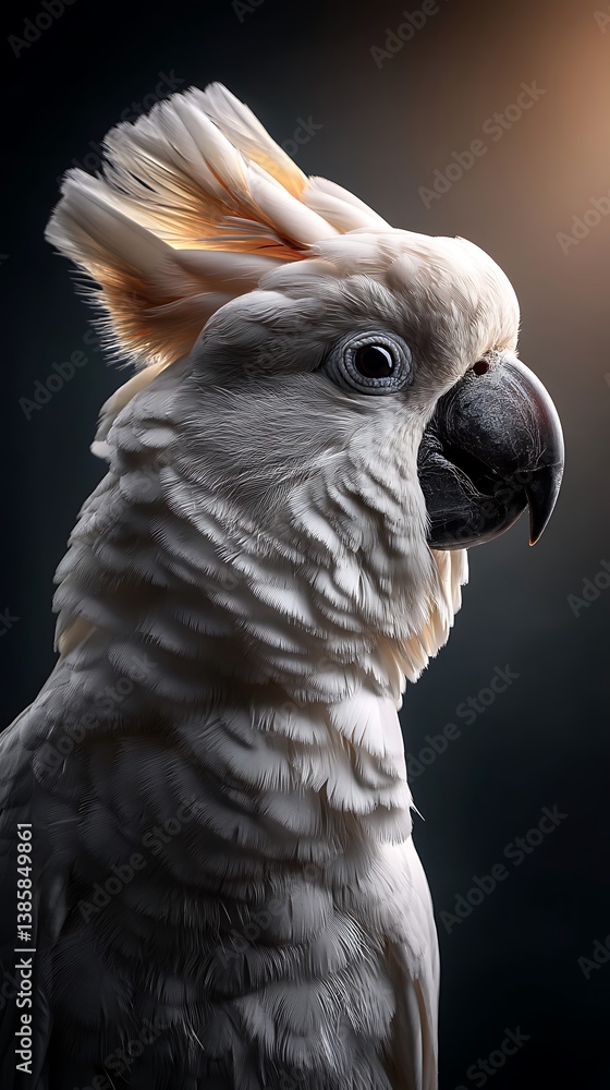 Obraz premium Close-up of colorful parrot macaw against a white background in tropical studio light showcasing exotic feathers