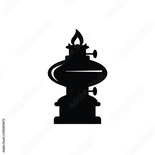 black silhouette of lamp