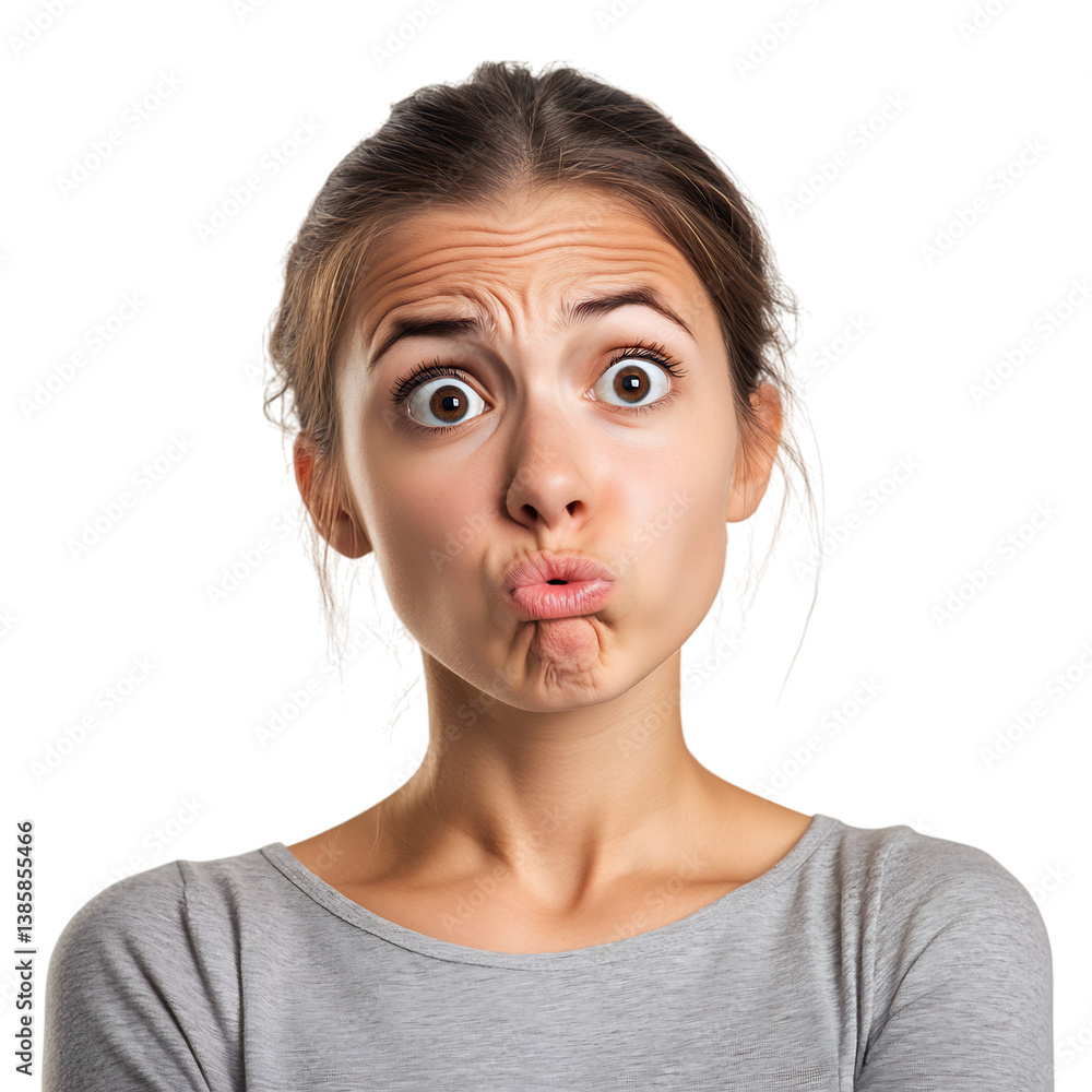 A Woman Making a Funny Face with Tongue Isolated on Transparent Background A Woman Making a Funny Face with Tongue Isolated on Transparent Background