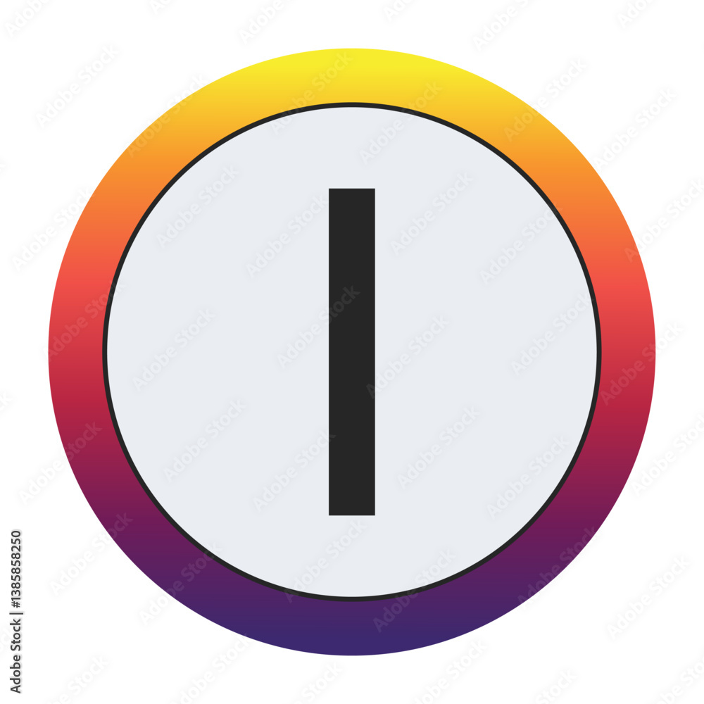 Gradient Circle with Bold : A vibrant circular graphic with a smooth yellow to purple gradient framing a prominent black Capital letter I on a light gray center. Ideal for initial concepts Gradient Circle with Bold : A vibrant circular graphic with a smooth yellow to purple gradient framing a prominent black Capital letter I on a light gray center. Ideal for initial concepts