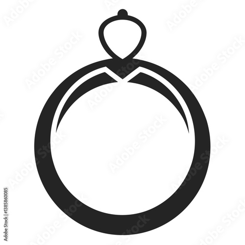 Elegant Solitaire Ring Design Simple Icon Illustration