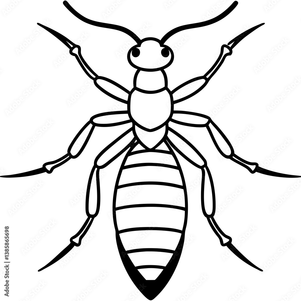 Termite Outline Vector Illustration Termite Outline Vector Illustration