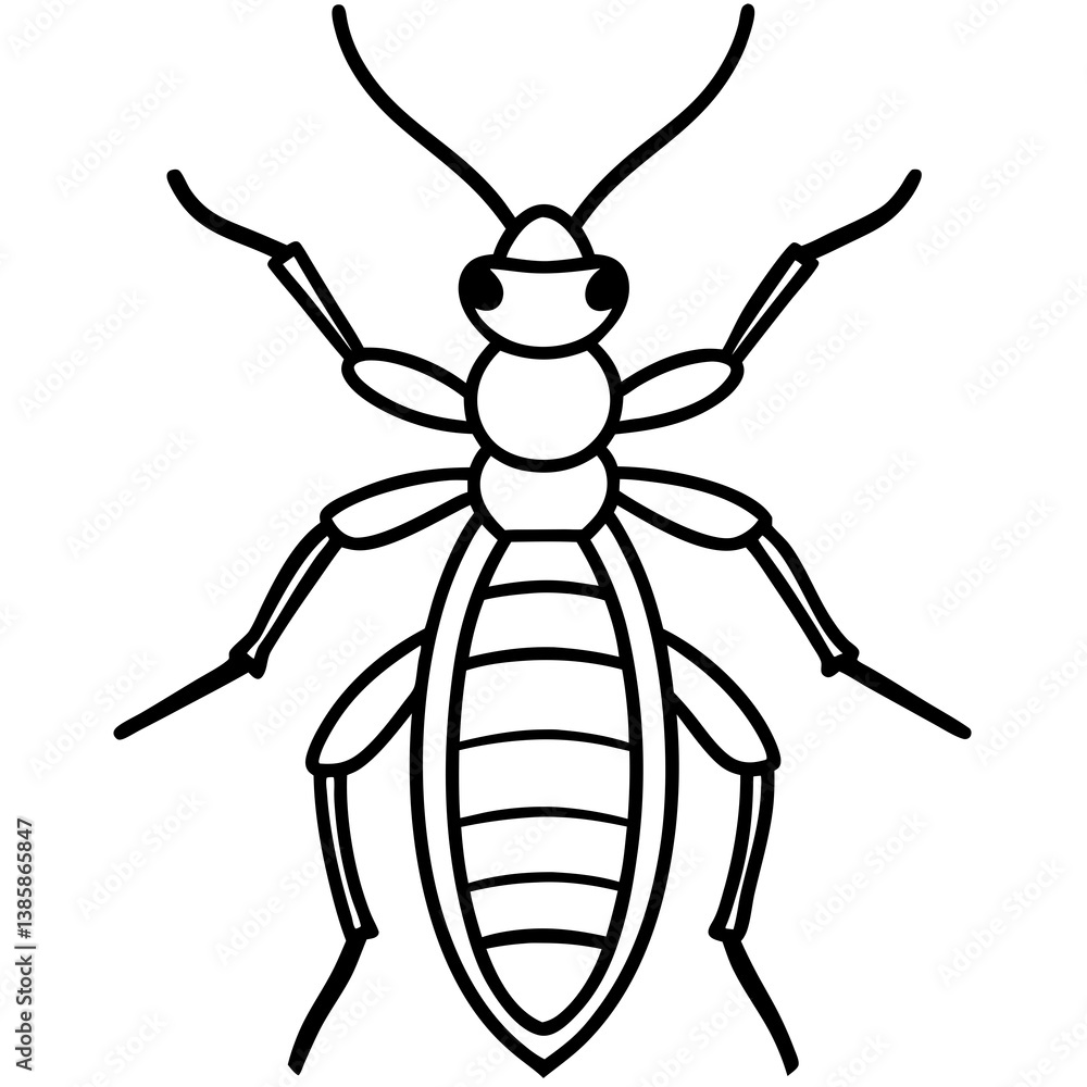 Termite Outline Vector Illustration Termite Outline Vector Illustration