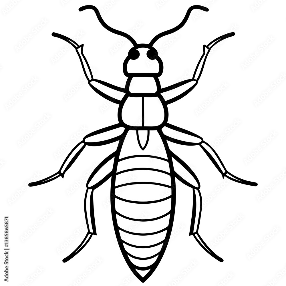 Termite Outline Vector Illustration Termite Outline Vector Illustration