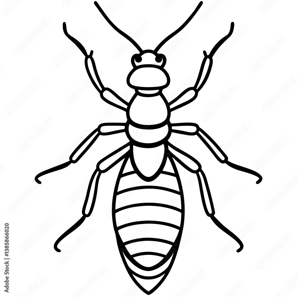 Termite Outline Vector Illustration Termite Outline Vector Illustration