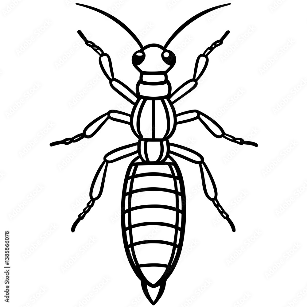 Termite Outline Vector Illustration Termite Outline Vector Illustration