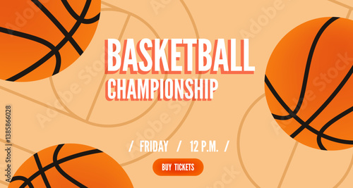 basketball tournament poster banner web site creative design vector illustration