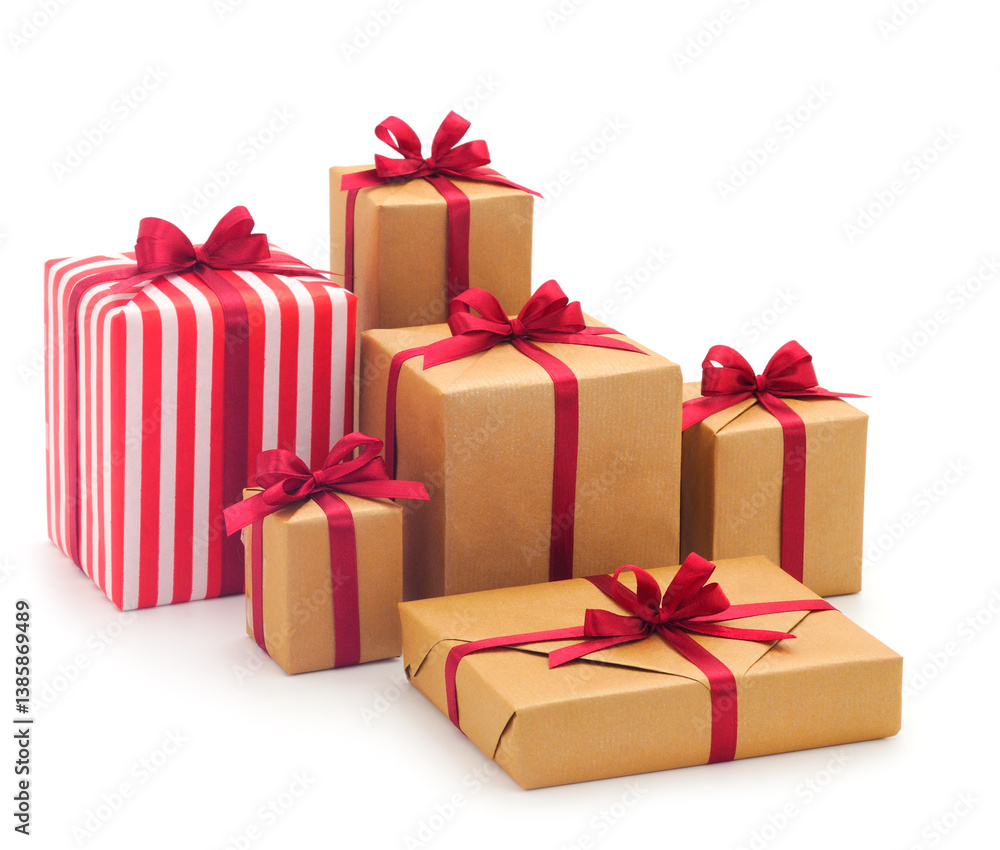 Fototapeta premium Gift boxes, gifts on a white background isolated.