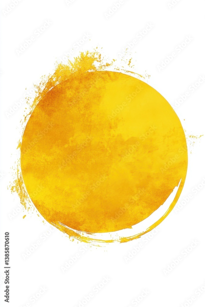 Golden watercolor circle on white backdrop artistic design element for creative projects and graphic design applications perfect for backgrounds Golden watercolor circle on white backdrop artistic design element for creative projects and graphic design applications perfect for backgrounds