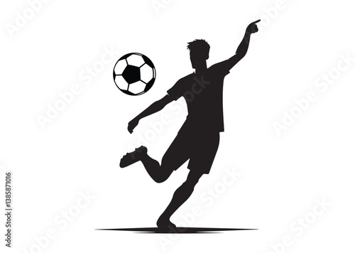 Silhouette of a soccer player Vector