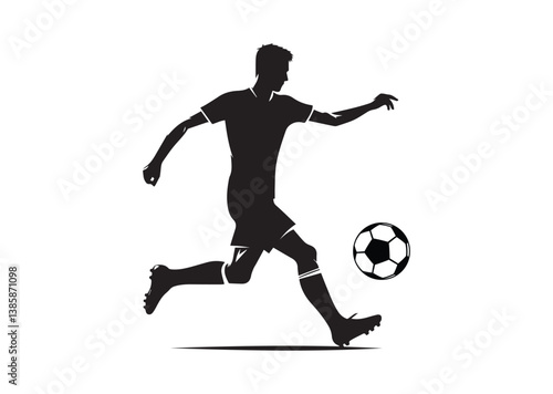 Silhouette of a soccer player Vector