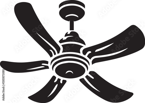 ceiling fan silhouette icon illustration
