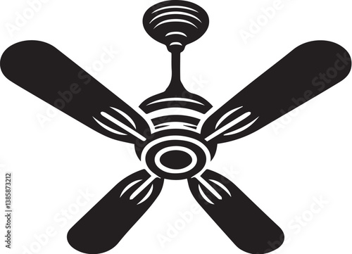 ceiling fan silhouette icon illustration