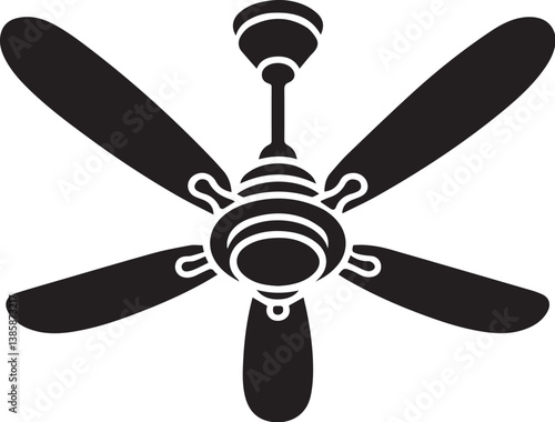 ceiling fan silhouette icon illustration