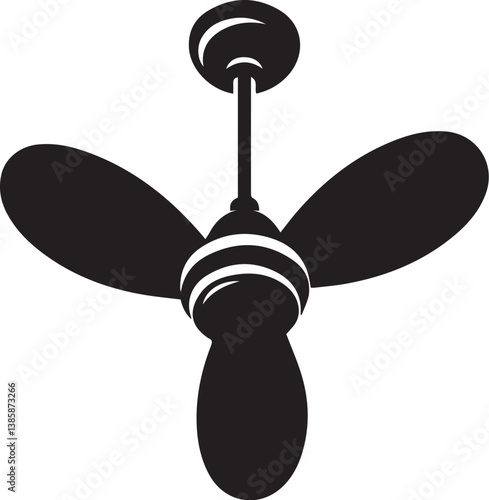 ceiling fan silhouette icon illustration