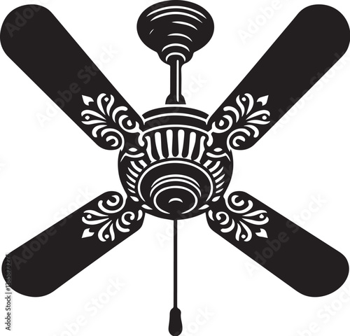 ceiling fan silhouette icon illustration