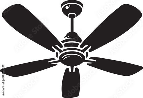 ceiling fan silhouette icon illustration