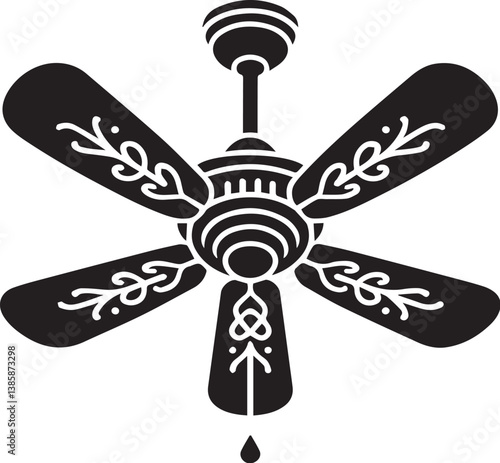 ceiling fan silhouette icon illustration