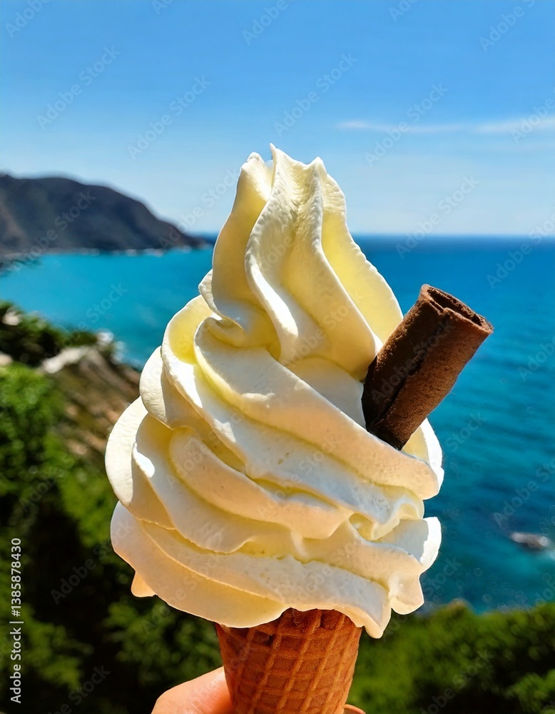 whipped ice cream cone